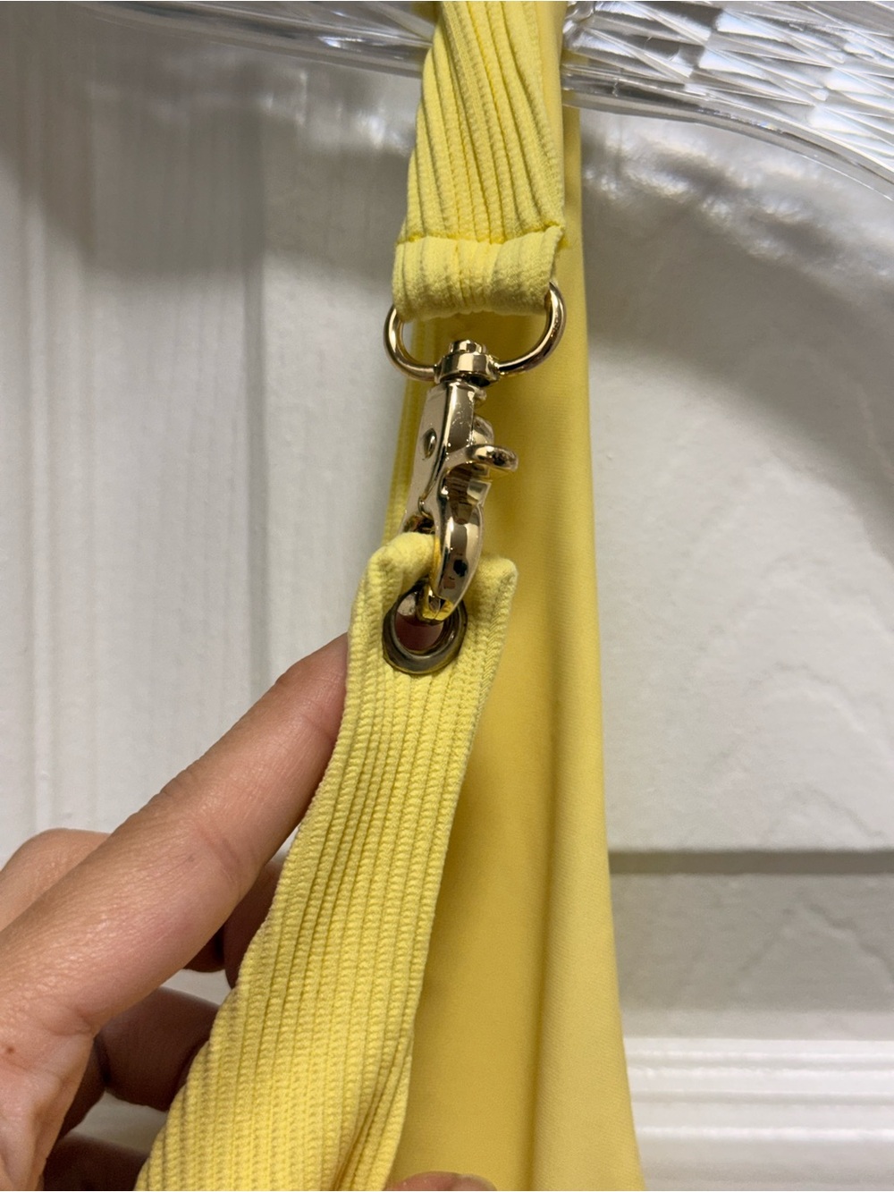 Meshki Yellow Ribbed One-Piece Swimsuit - Picture 4 of 7